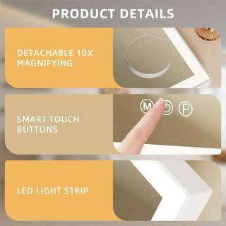 Espejo Maquillaje Iluminado 10x Aumento