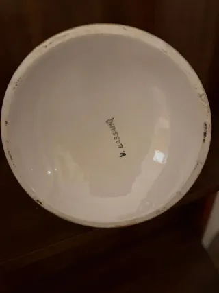 Teiera in Ceramica Vintage di Bassano con Fiori