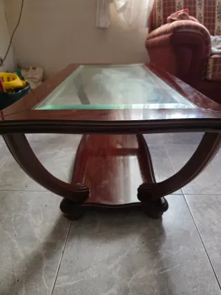 Mesa de centro madera y cristal