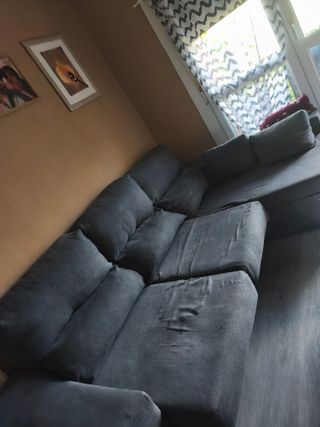 Sofá chaise longue gris