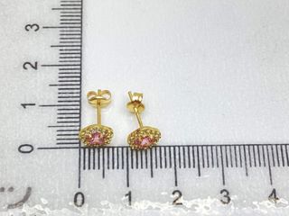 pendientes oro 18k con piedra con circonita