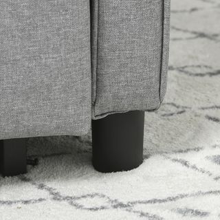 Sofá Cama Individual Con Respaldo Reclinado En 3 Niveles, 2 Ruedas Y Cojín, Sofá Cama Individual Plegable Para Sala De Estar En Tejido Efecto Lino Y Madera, 69X82X85Cm, Gris Claro