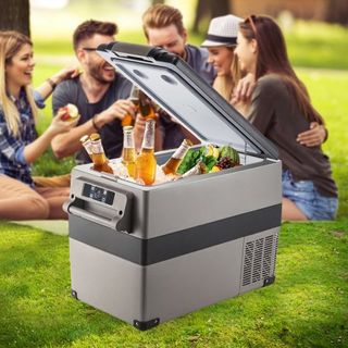 Congelador Portátil Pequeño para Coche 45L Mini Congelador Refrigerador para Coche 45W Enfriador de Coche Frigorífico 12V Congelador AC/DC Congelador Portátil Vehículo Congelador para Coche para U...