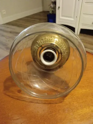 Plafon antiguo de cristal y bronce