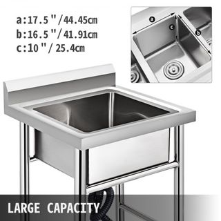 Lavatrice in Acciaio Inox Non Magnetico Fatto a Mano 1 Scomparto 44.45 x 41.91 x 25.4 cm