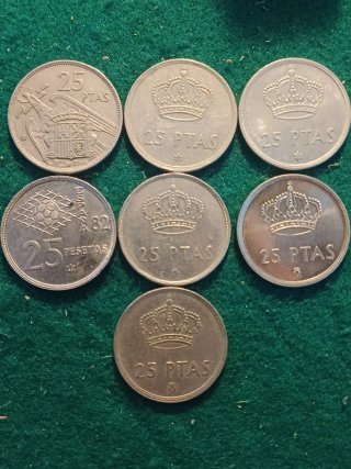 63 Monedas 25 Pesetas