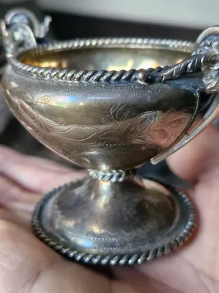 Coppette vintage in argento con cucchiaini