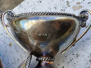 Coppette vintage in argento con cucchiaini