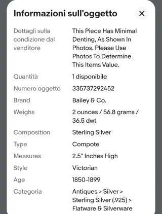 Coppette vintage in argento con cucchiaini