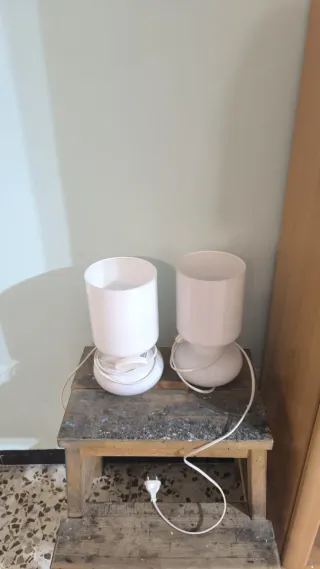 2 Lámparas Blancas Modernas