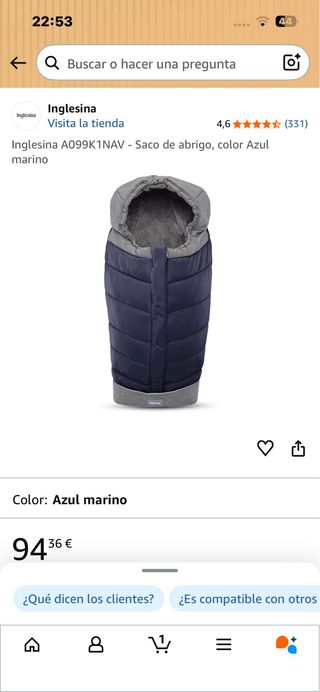 Sacco per passeggino Inglesina in Grigio