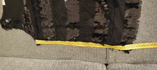 Top Kiss Kiss nero paillettes frange S