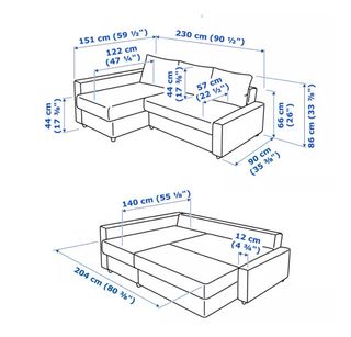 Sofá cama chaiselongue Skiftebo gris