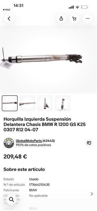 HORQUILLA BMW R 1200 GS para modelos (2004-2007)