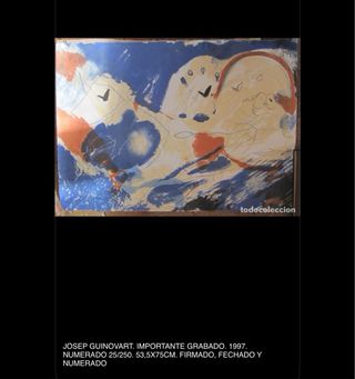 Grabado abstracto original Guinovart. Firmado