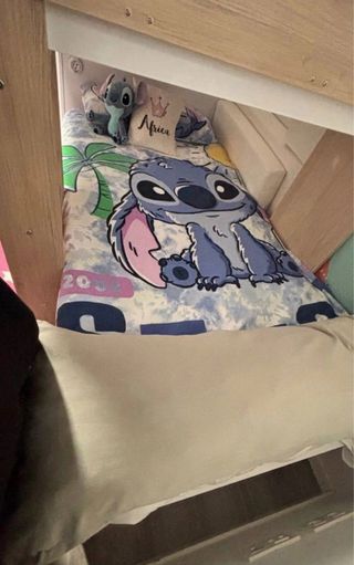 Cama tren juvenil con armario y cajones
