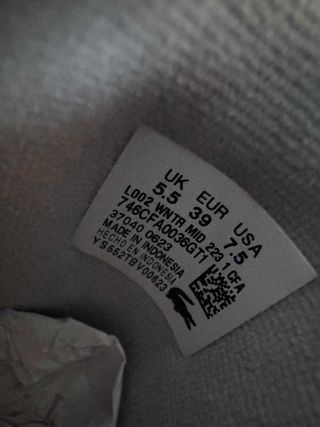 Zapatillas de piel nuevas Lacoste 39. Wntr Mid