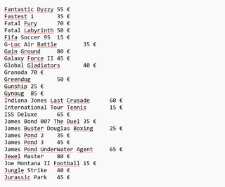 Giochi Mega Drive - I prezzi sono indicati nelle foto