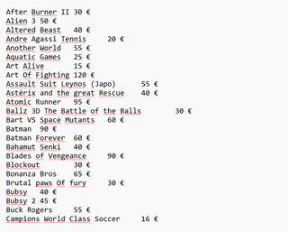 Giochi Mega Drive - I prezzi sono indicati nelle foto