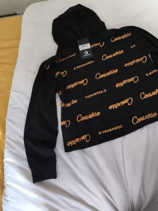 Sudadera Converse Negra con Logo