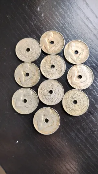 Monedas 25 céntimos República Española 1934
