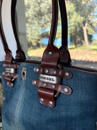 Bolso Diesel Denim y Piel Marrón