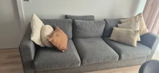 Sofá 3 plazas Ikea gris y beige