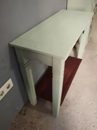 Recibidor madera maciza cajón y balda