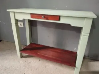 Recibidor madera maciza cajón y balda