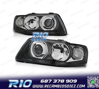 FAROS AUDI A3 8L 00-03 LUPA FONDO NEGRO