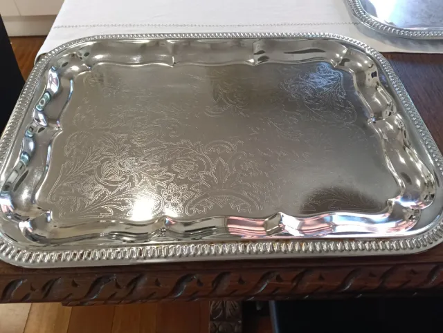 3 Bandejas de Servir Plateadas