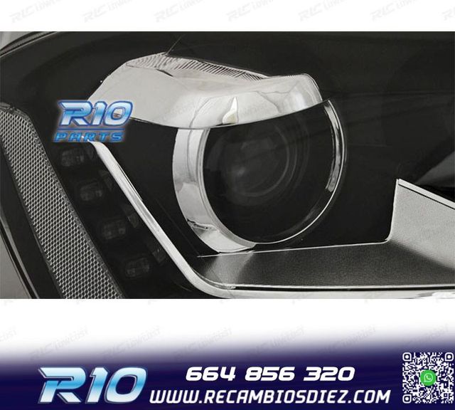 FAROS VOLKSWAGEN VW PASSAT B7 10-14 LUZ DIURNA FONDO NEGRO H