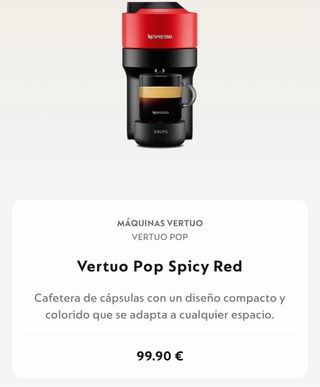Cafetera Nespresso Vertuo Pop Negra