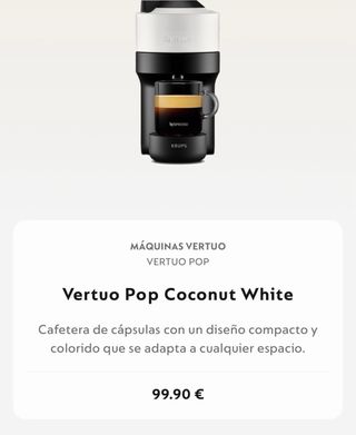 Cafetera Nespresso Vertuo Pop Negra
