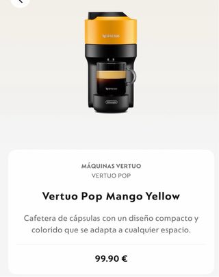 Cafetera Nespresso Vertuo Pop Negra