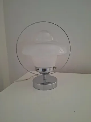 Lampada Space Age Vetro Metallo