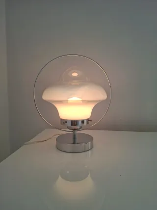 Lampada Space Age Vetro Metallo