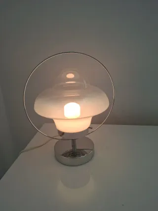 Lampada Space Age Vetro Metallo