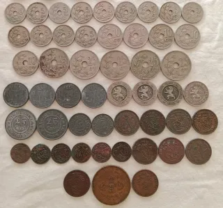BÉLGICA lote 68 monedas y medalla, 3 plata. Lote 8