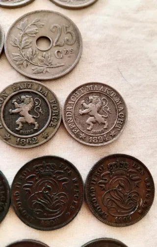 BÉLGICA lote 68 monedas y medalla, 3 plata. Lote 8