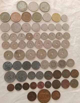 BÉLGICA lote 68 monedas y medalla, 3 plata. Lote 8
