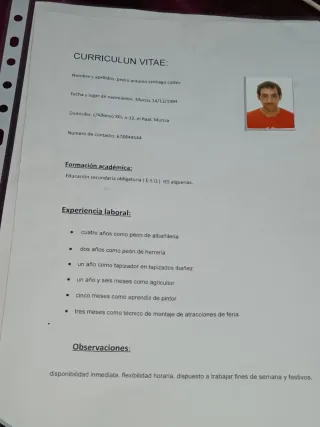 Oferta de trabajo