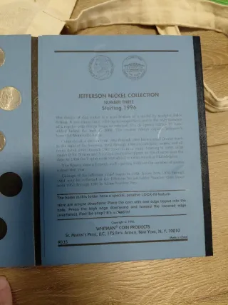Carpeta Monedas Jefferson Nickels Whitman