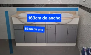 Con 2 lavabos. Mueble completo baño 163x83