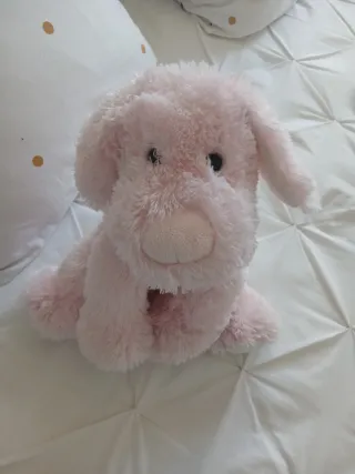 Peluche perro rosa suave infantil