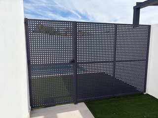 Reja de paso de jardín antracita con puerta