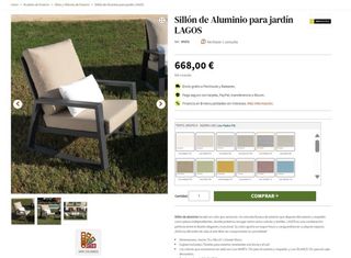 Butaca de jardín gris y beige