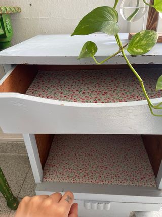 Mesa Auxiliar Vintage Gris y Verde