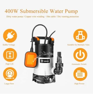 Bomba DEKO 400W aguas sucias con interruptor