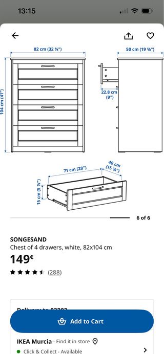 Cómoda blanca Ikea